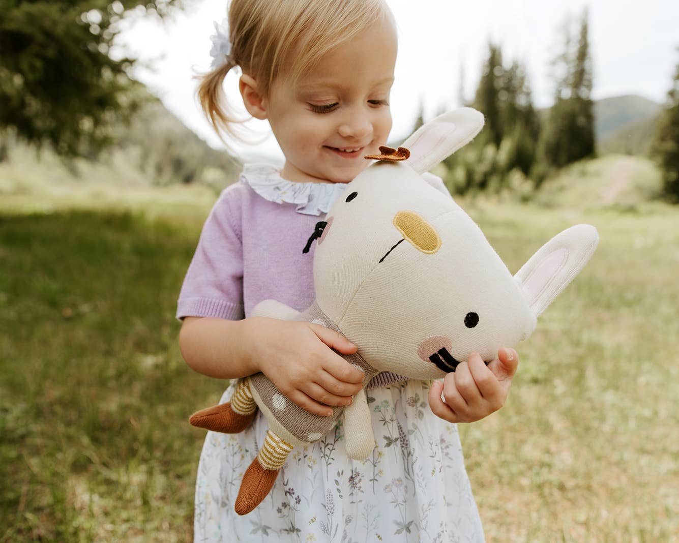 Image of Viverano Organics - Sam Bunny Organic Cotton Stuffed Animal Baby Kid Toy